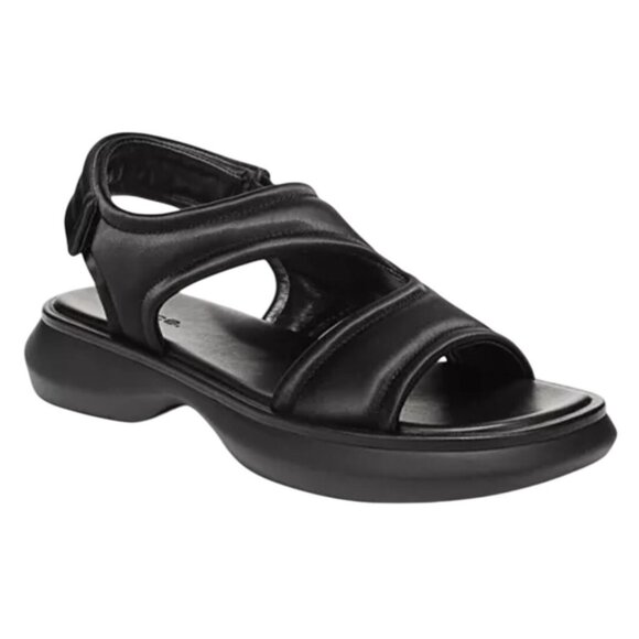 Vince Fresca Women’s 7.5 Black Platform Sandals Open Toe Hook & Loop Comfort - Picture 2 of 10